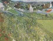 Vincent Van Gogh Vineyard with a View of Auvers (nn04) china oil painting reproduction